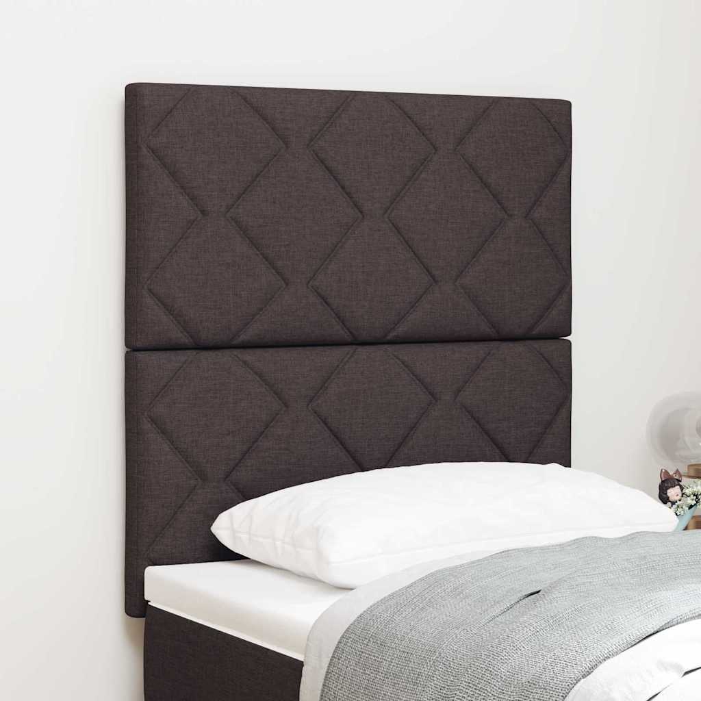 vidaXL Stoffen Hoofdbord Geometric Handmatig Donkerbruin 80 cm Stof