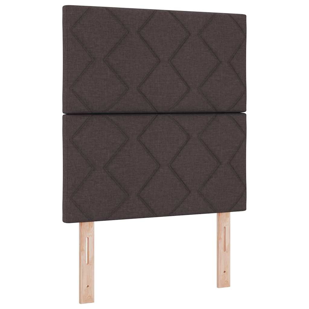 vidaXL Stoffen Hoofdbord Geometric Handmatig Donkerbruin 80 cm Stof