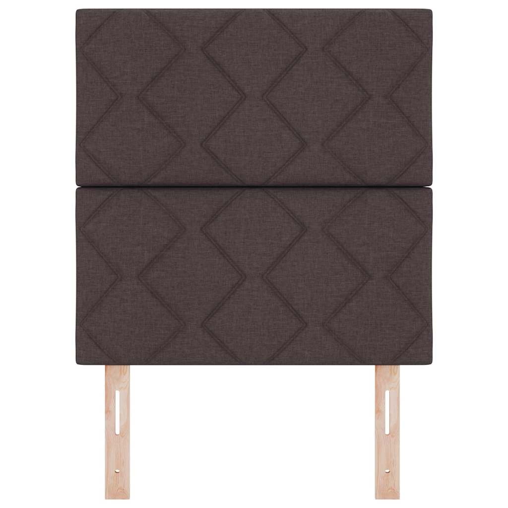 vidaXL Stoffen Hoofdbord Geometric Handmatig Donkerbruin 80 cm Stof