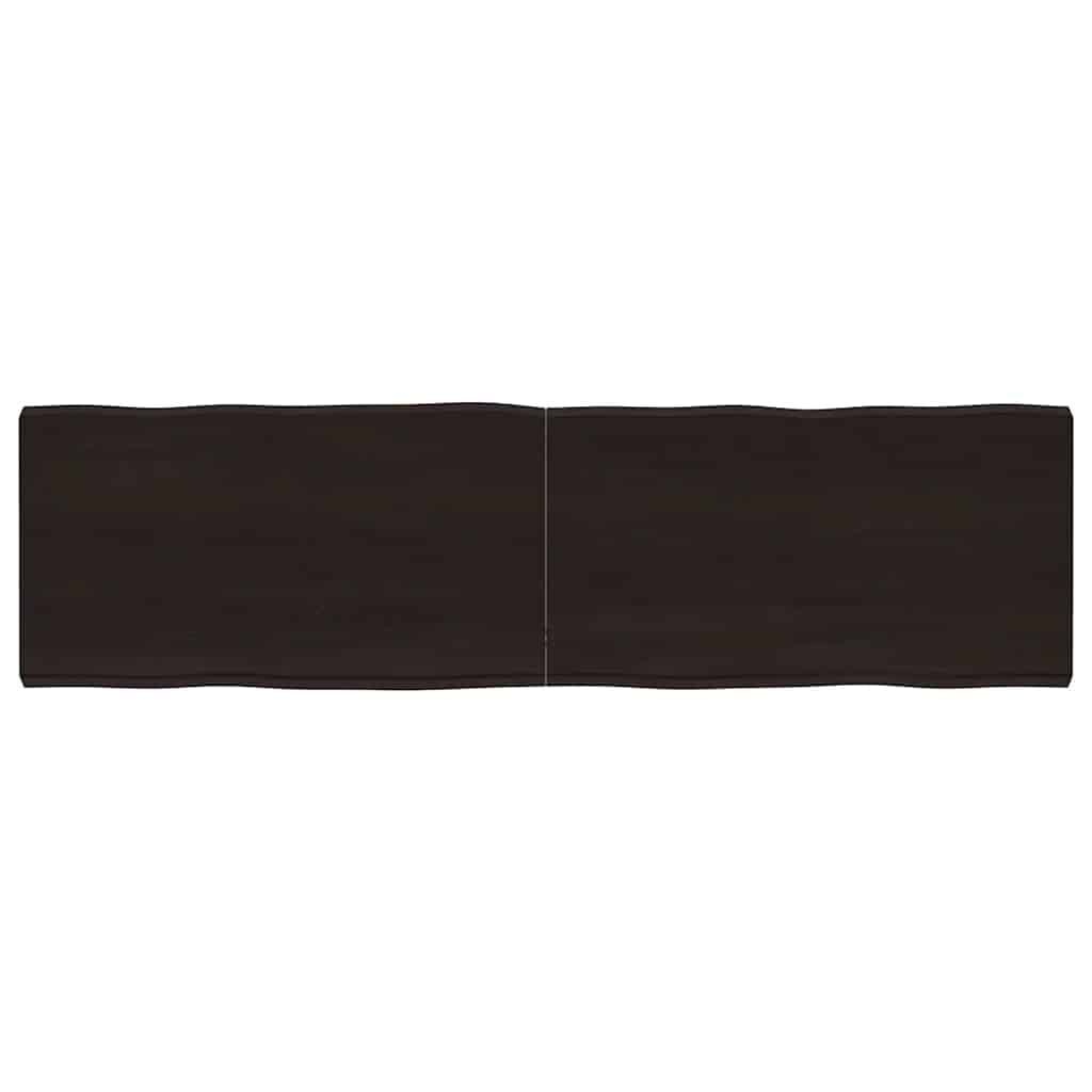 Eikenhouten Tafelblad Naturel Rand 180x50cm Donkerbruin - 64% Korting