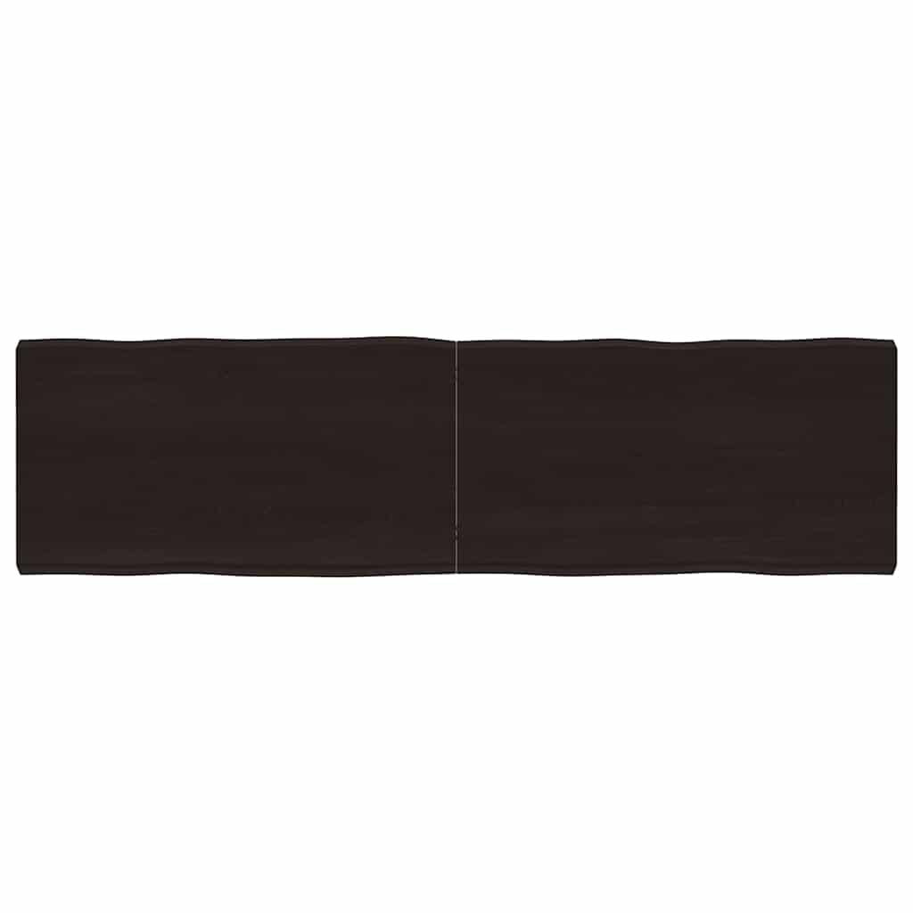 Eikenhouten Tafelblad Naturel Rand 180x50cm Donkerbruin - 64% Korting