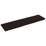 Eikenhouten Tafelblad Naturel Rand 180x50cm Donkerbruin - 64% Korting