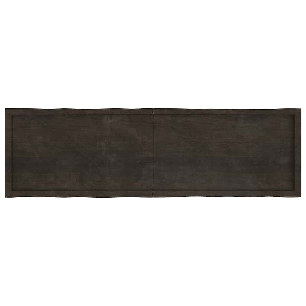 Eikenhouten Tafelblad Naturel Rand 180x50cm Donkerbruin - 64% Korting