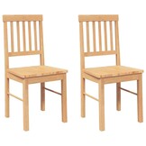 vidaXL Eetkamerstoelen met kussens 2 st massief hout rubber