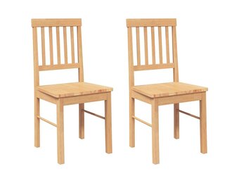 vidaXL Eetkamerstoelen met kussens 2 st massief hout rubber