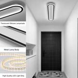 Dimbare LED-plafondlamp met afstandsbediening, moderne zwarte wandlamp binnen 2700K - 6500K warm wit natuurlijk wit koel wit, lange plafondlamp voor kantoor, eetkamer, woonkamer (120cm)