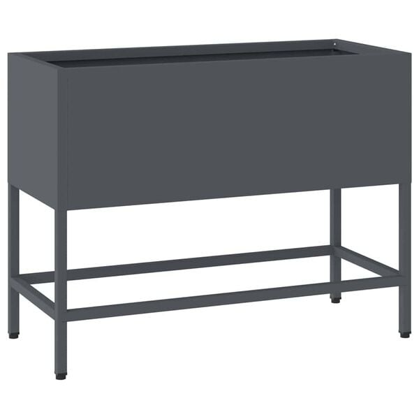 vidaXL Verhoogde Tuin Plantbak Antraciet 60 x 26 x 45 cm Staal