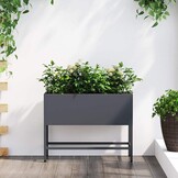 vidaXL Verhoogde Tuin Plantbak Antraciet 60 x 26 x 45 cm Staal