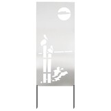 vidaXL Tuin Privacy Screen Fretwerk Zilver 50 x 140 cm Roestvrij staal