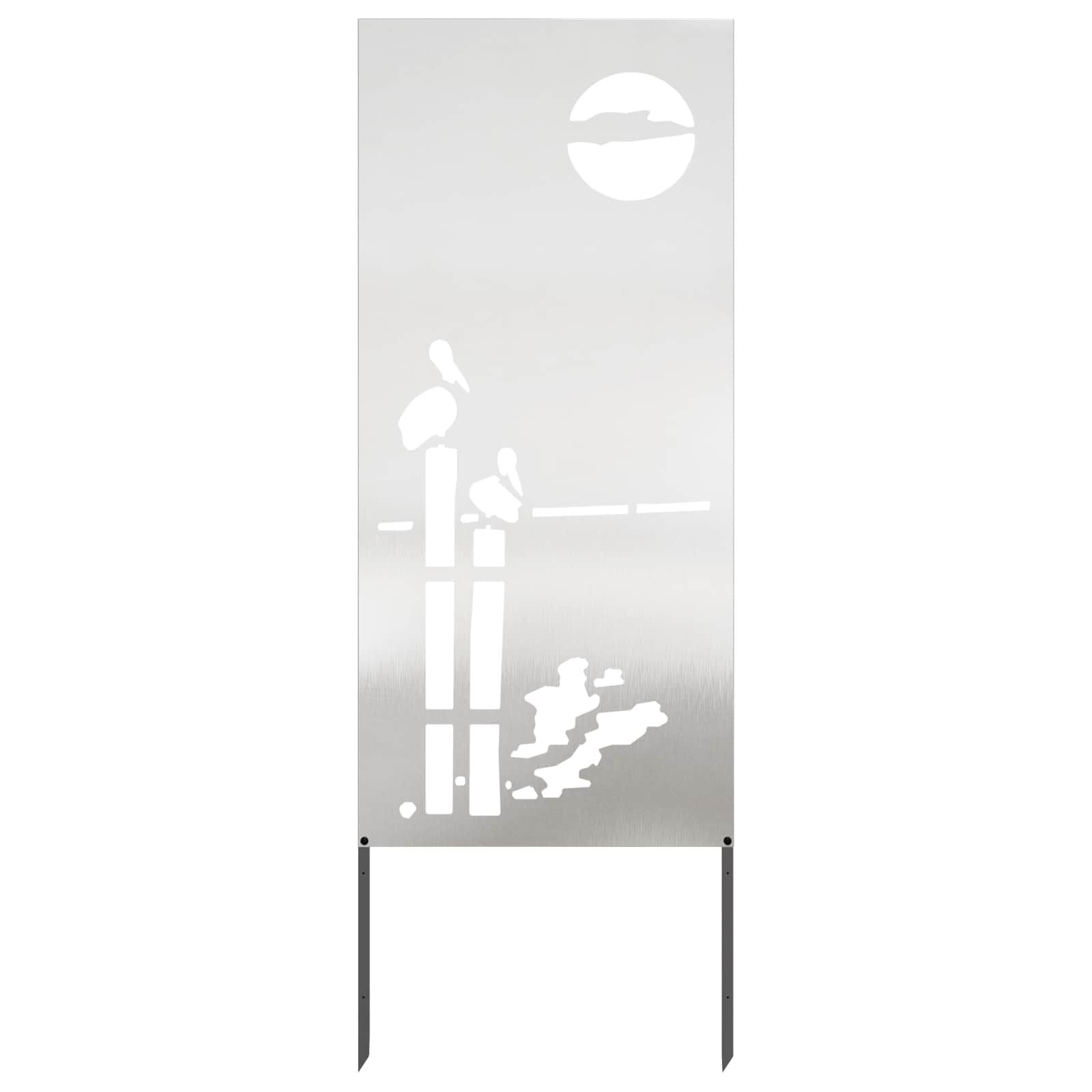vidaXL Tuin Privacy Screen Fretwerk Zilver 50 x 140 cm Roestvrij staal