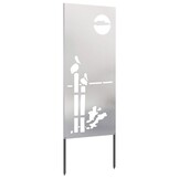 vidaXL Tuin Privacy Screen Fretwerk Zilver 50 x 140 cm Roestvrij staal