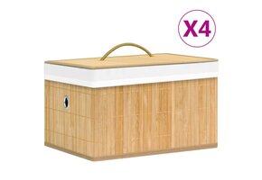 VidaXL Bamboe Opbergboxen 4 stuks - 34% Korting