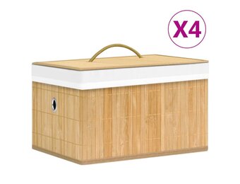 vidaXL Opbergboxen 4 st bamboe