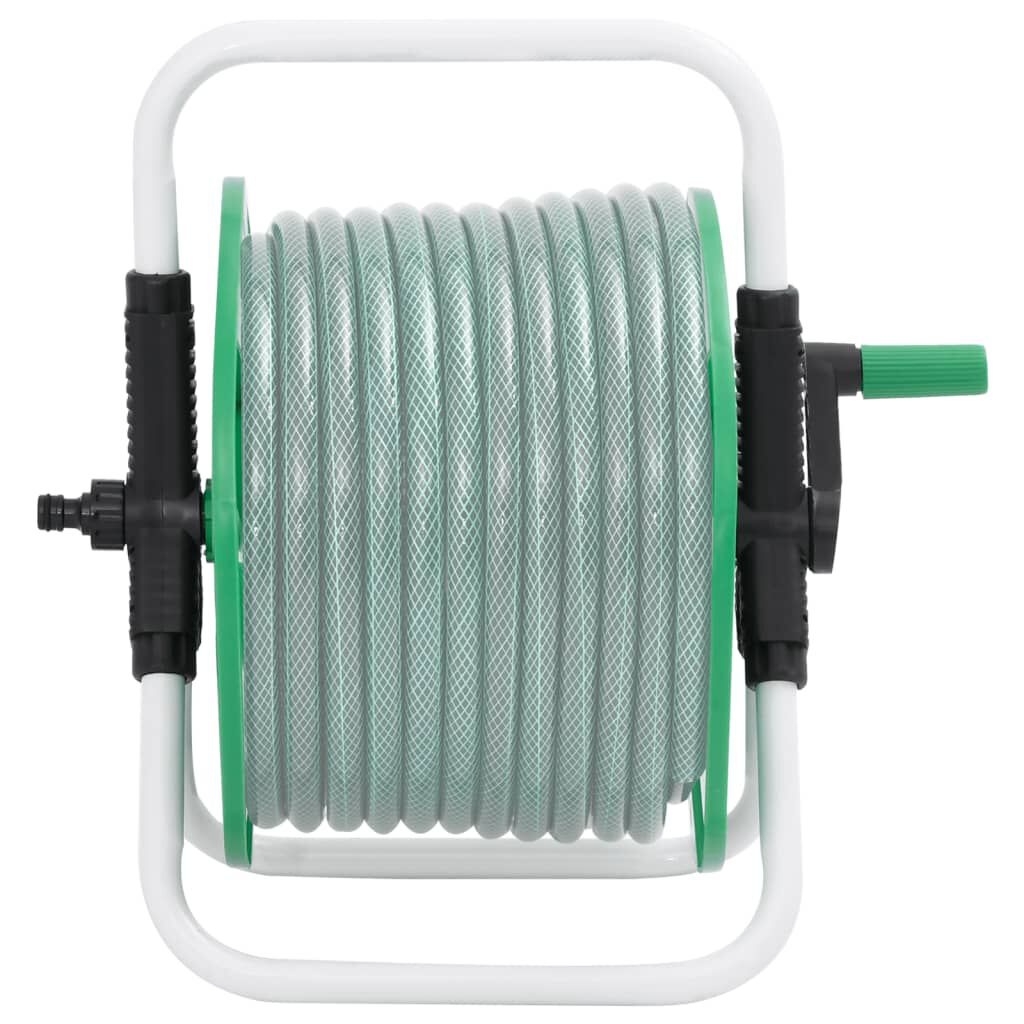 vidaXL Slanghaspel voor 45 m 1/2" slang vrijstaand staal groen
