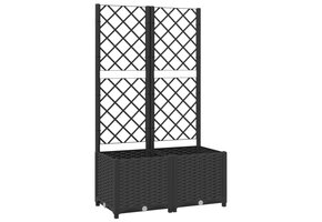 Plantenbak met Latwerk Zwart - 80x40x136 cm - 34% Korting