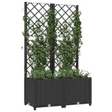 vidaXL Plantenbak met latwerk 80x40x136 cm polypropeen zwart