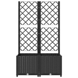 vidaXL Plantenbak met latwerk 80x40x136 cm polypropeen zwart