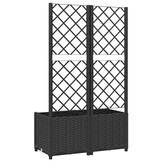 vidaXL Plantenbak met latwerk 80x40x136 cm polypropeen zwart