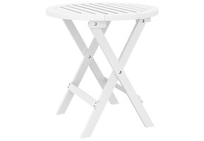 Inklapbare Tuintafel Acaciahout Ø 46 cm Wit - 53% Korting