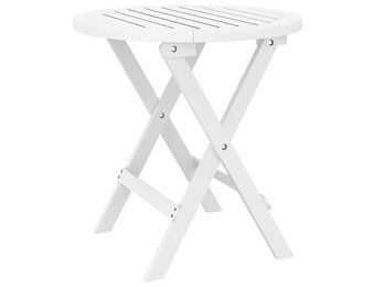 vidaXL Tuintafel inklapbaar Ø 46 cm massief acaciahout wit