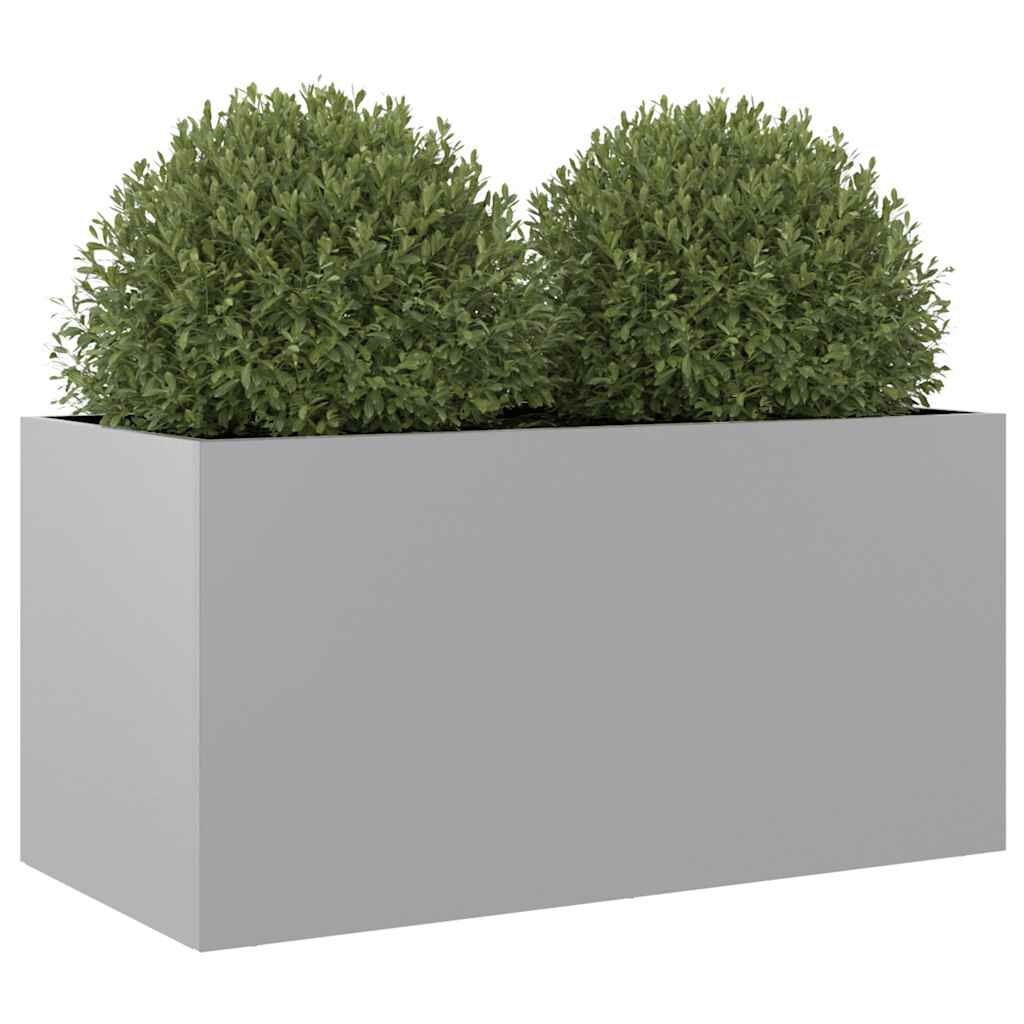 vidaXL Plantenbak 62x30x29 cm gegalvaniseerd staal zilverkleurig