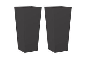 Plantenbakken Staal Zwart 35x35x75 cm 2 stuks - 34% Korting
