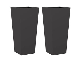vidaXL Plantenbakken 2 st 35x35x75 cm staal zwart