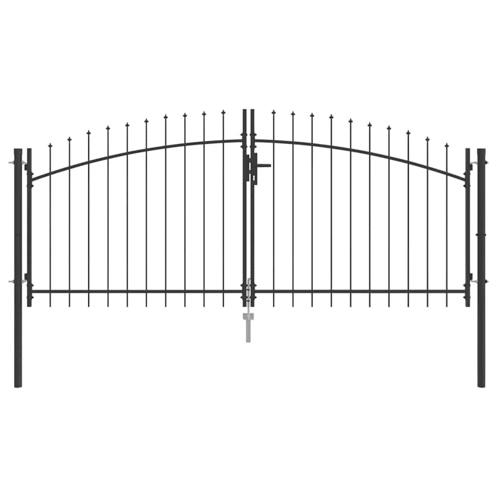 vidaXL Tuinpoort met slot Grijs 150 x 300 cm Staal