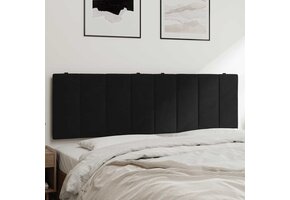 Hoofdbordkussen "Hanko" 160 cm Fluweel Zwart - 34% Korting
