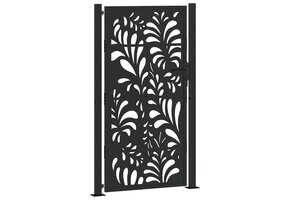 Zwarte Stalen Poort met Golfontwerp - 100x175 cm - 35% Korting