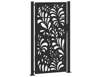 vidaXL Poort met golfontwerp 100x175 cm staal zwart