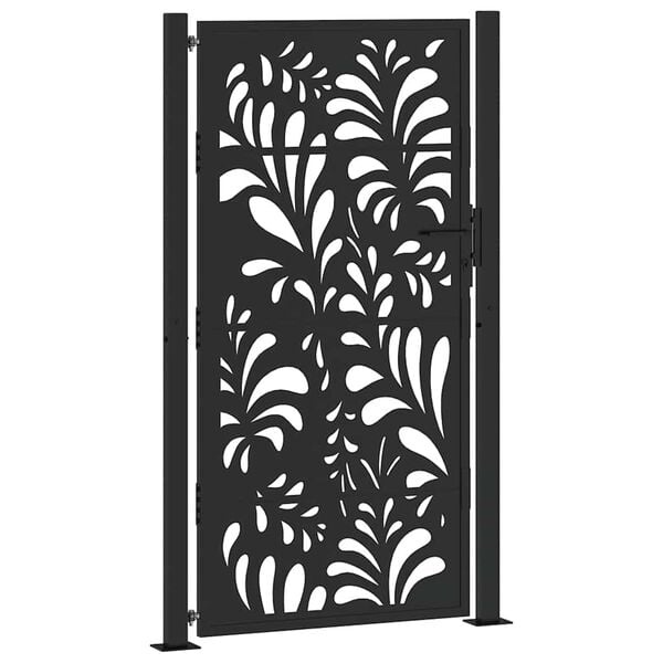 vidaXL Poort met golfontwerp 100x175 cm staal zwart