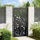 vidaXL Poort met golfontwerp 100x175 cm staal zwart