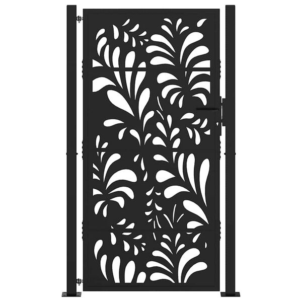 vidaXL Poort met golfontwerp 100x175 cm staal zwart