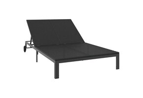 2-Persoons Ligstoel Zwart Poly Rattan - 55% Korting