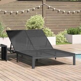 vidaXL Ligstoel 2-persoon Zwart 115 x 206 x 75cm poly rattan