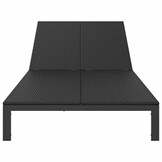 vidaXL Ligstoel 2-persoon Zwart 115 x 206 x 75cm poly rattan