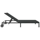 vidaXL Ligstoel 2-persoon Zwart 115 x 206 x 75cm poly rattan