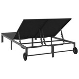 vidaXL Ligstoel 2-persoon Zwart 115 x 206 x 75cm poly rattan