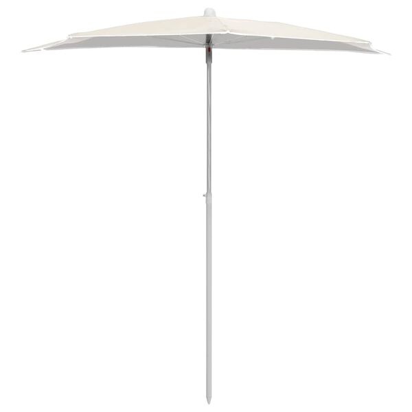 vidaXL Parasol half met paal 180x90 cm zandkleurig