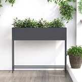 vidaXL Verhoogde Tuin Plantbak Antraciet 100 x 26 x 82 cm Staal