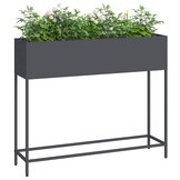 vidaXL Verhoogde Tuin Plantbak Antraciet 100 x 26 x 82 cm Staal