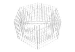 Zeshoekige Gabion Plantenbak - 100x90x50 cm - 34% Korting