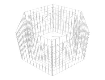 Zeshoekige Gabion Plantenbak - 100x90x50 cm - 34% Korting