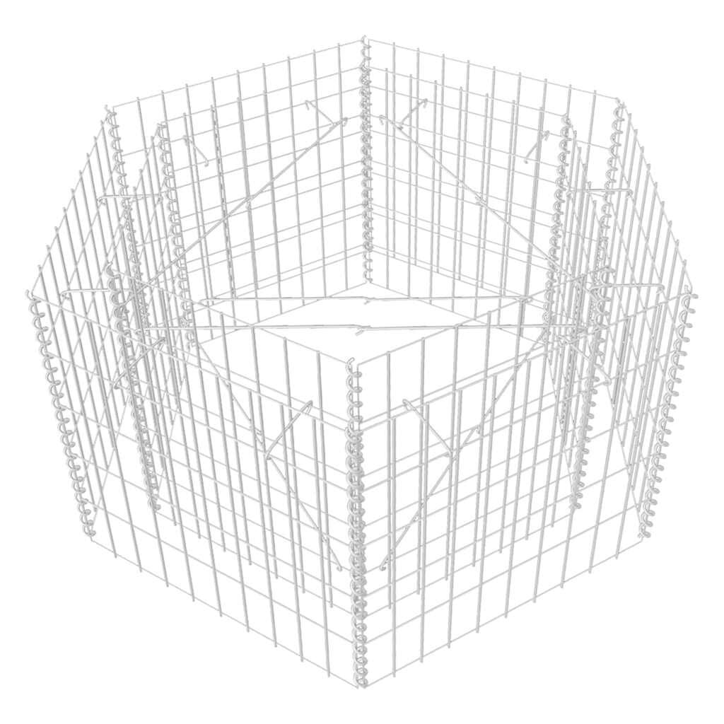 Zeshoekige Gabion Plantenbak - 100x90x50 cm - 34% Korting