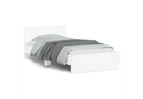 Wit Houten Bedframe met Hoofdbord 100x200 cm - 34% Korting