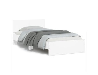 vidaXL Bedframe met hoofdbord bewerkt hout wit 100x200 cm