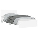 vidaXL Bedframe met hoofdbord bewerkt hout wit 100x200 cm