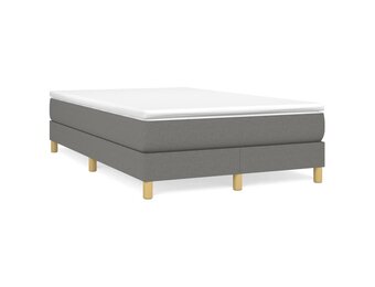 vidaXL Bedframe zonder matras 120x200 cm stof donkergrijs