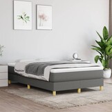 vidaXL Bedframe zonder matras 120x200 cm stof donkergrijs